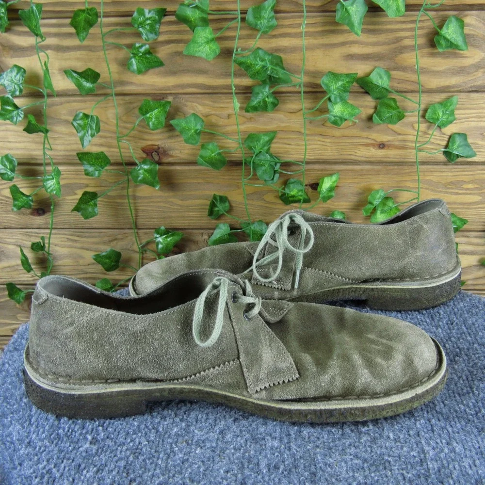 Clarks Originals Men 9.5‎ Brown Suede Lace-Up Casual Shoes Soft Crepe Outsole
